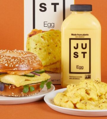 A selection of vegan egg products made by US plant-based food brand JUST egg