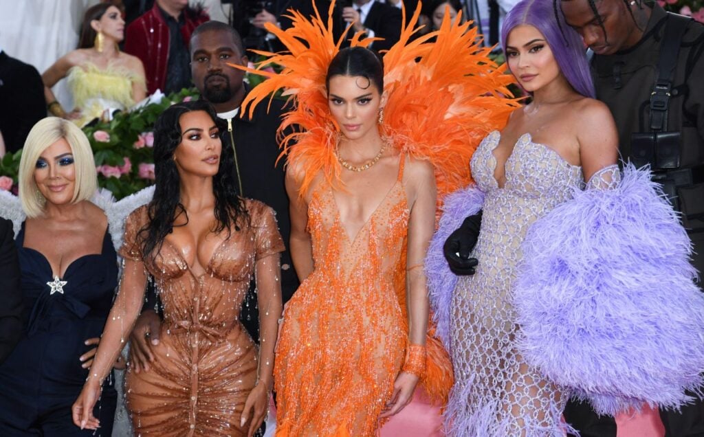 Kris Jenner, Kim Kardashian, Kendall Jenner, and Kylie Jenner on the red carpet at the Met Gala