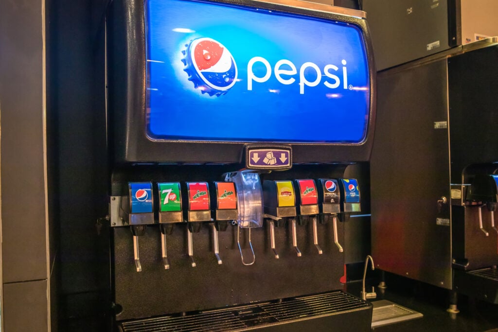 Pepsi and other vegan soft drinks being served via tap
