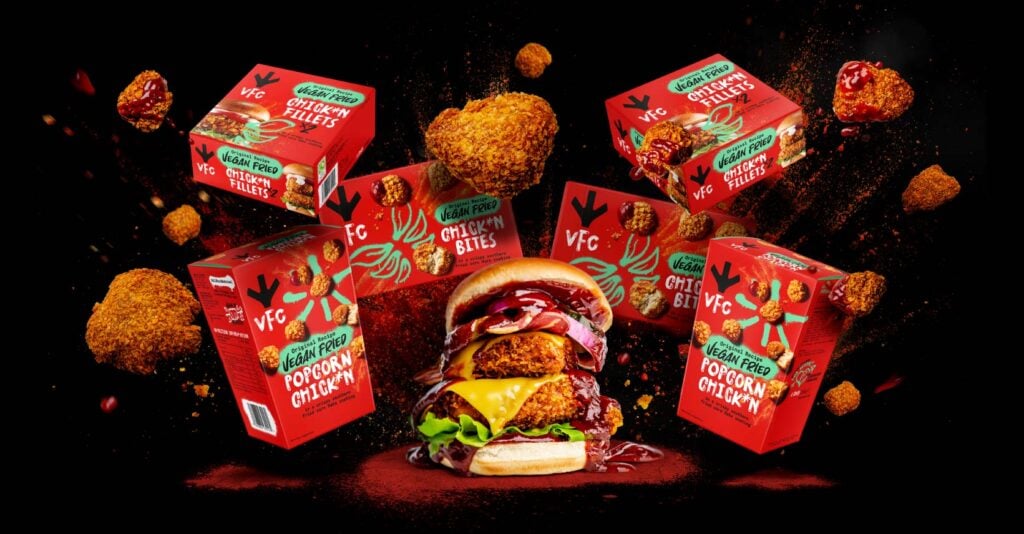Vegan chicken meat products from plant-based food brand VFC