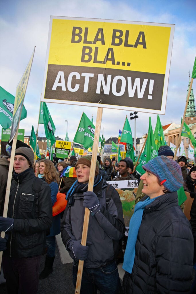 Environmental protesters in Copenhagen at COP15