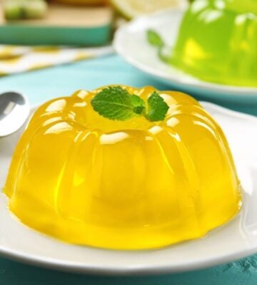 A jelly made from non-vegan ingredient gelatin, which comes from animals