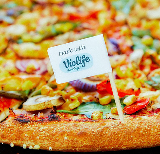 A vegan pizza with Violife dairy-free cheese from Pizza Hut