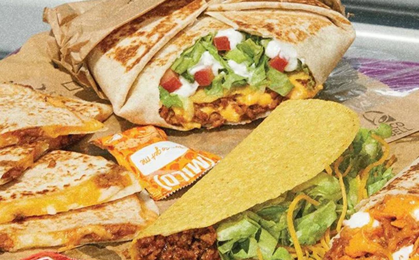 Taco Bell veggie options made from the chain's new plant-based meat