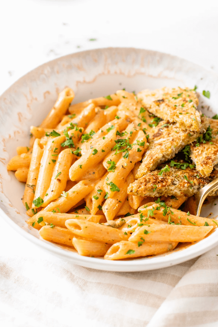 Vegan Cajun Pasta Recipe, Featuring PankoCrusted Tempeh