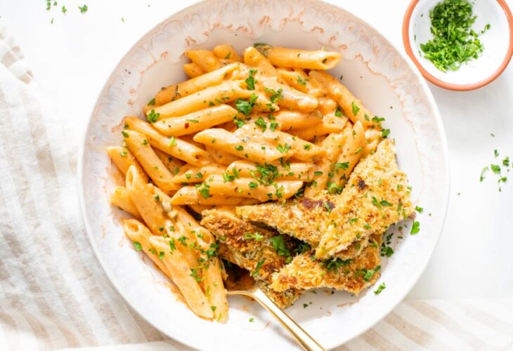 Vegan Cajun Pasta Recipe, Featuring PankoCrusted Tempeh