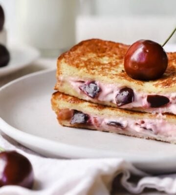 Vegan cherry French toast