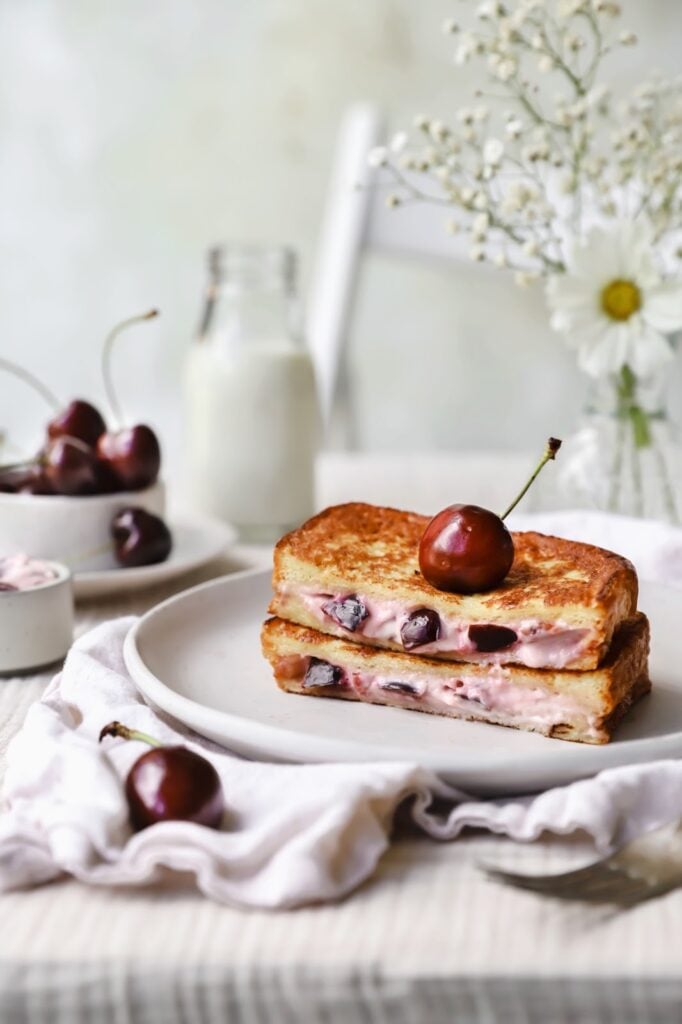 Vegan cherry French toast