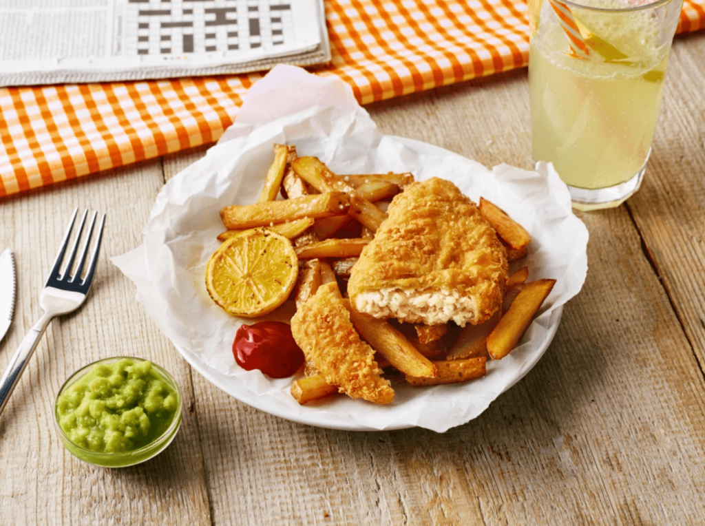 Vegan fish fillet seafood alternative by food brand Quorn