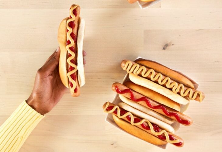 IKEA's new vegan hot dog on a bun with sauce