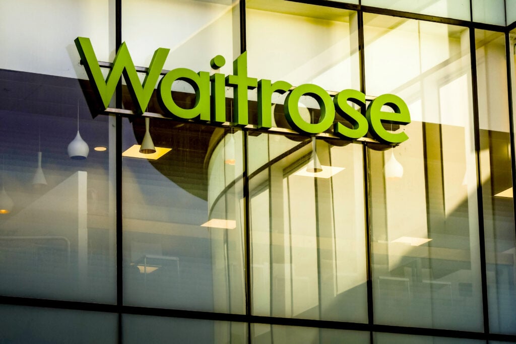 The outside of a Waitrose store, which stocks a number of vegan-friendly food products