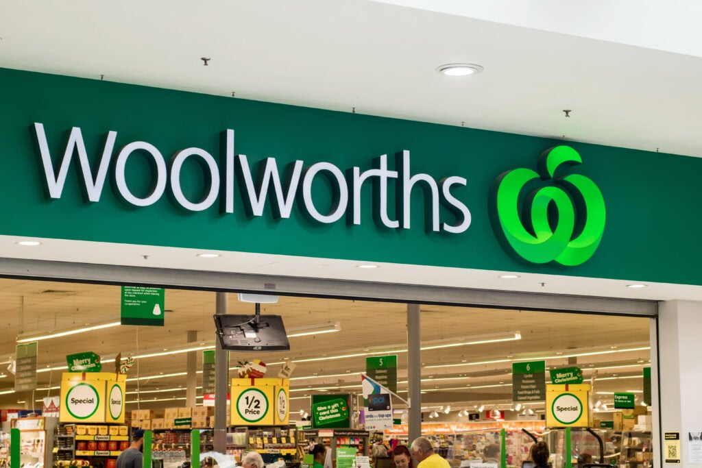 The outside of a Woolworths store in Australia, which has just started selling vegan steak