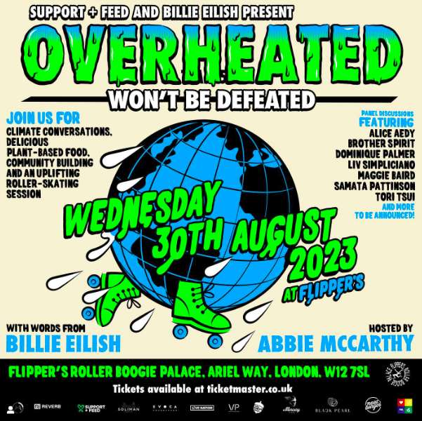 A poster for Billie Elish's climate crisis event Overheated