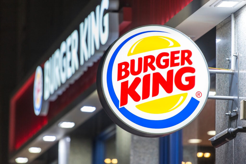 The outside of vegan-friendly fast food restaurant Burger King