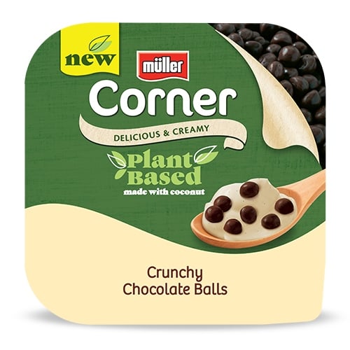 A vegan Muller Corner with plant-based dairy-free yogurt