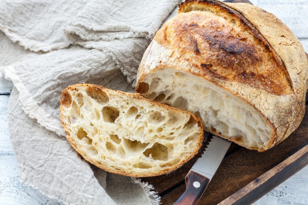 A loaf of vegan-friendly Ciabatta bread