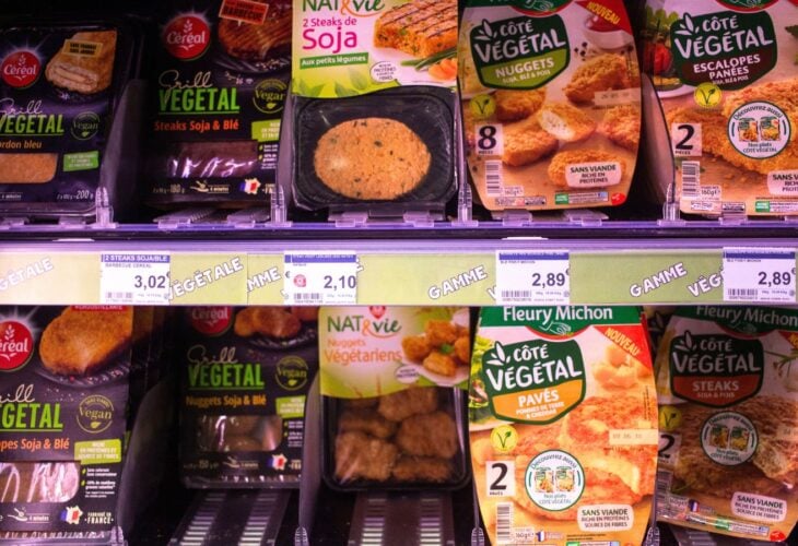 Vegan meat at a French supermarket
