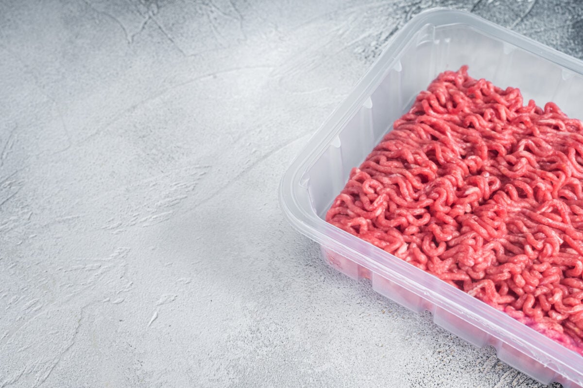 A packet of ground beef, which is linked to E. coli
