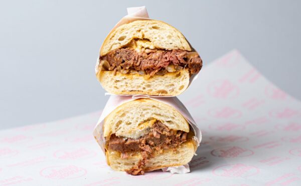 A vegan steak sandwich made with Chunk Foods at Neat Burger