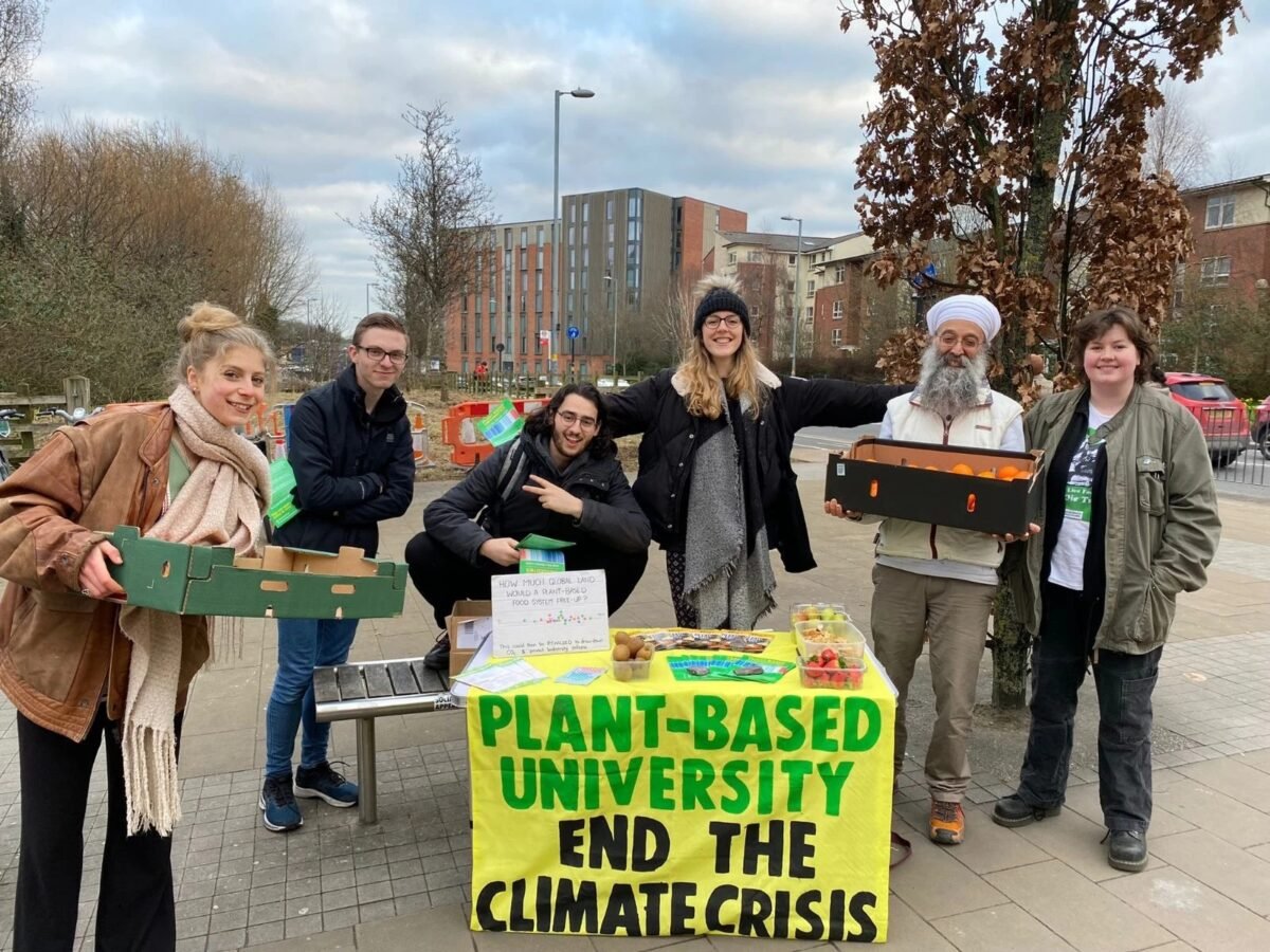 Plant-Based Universities campaigners at the University of Birmingham
