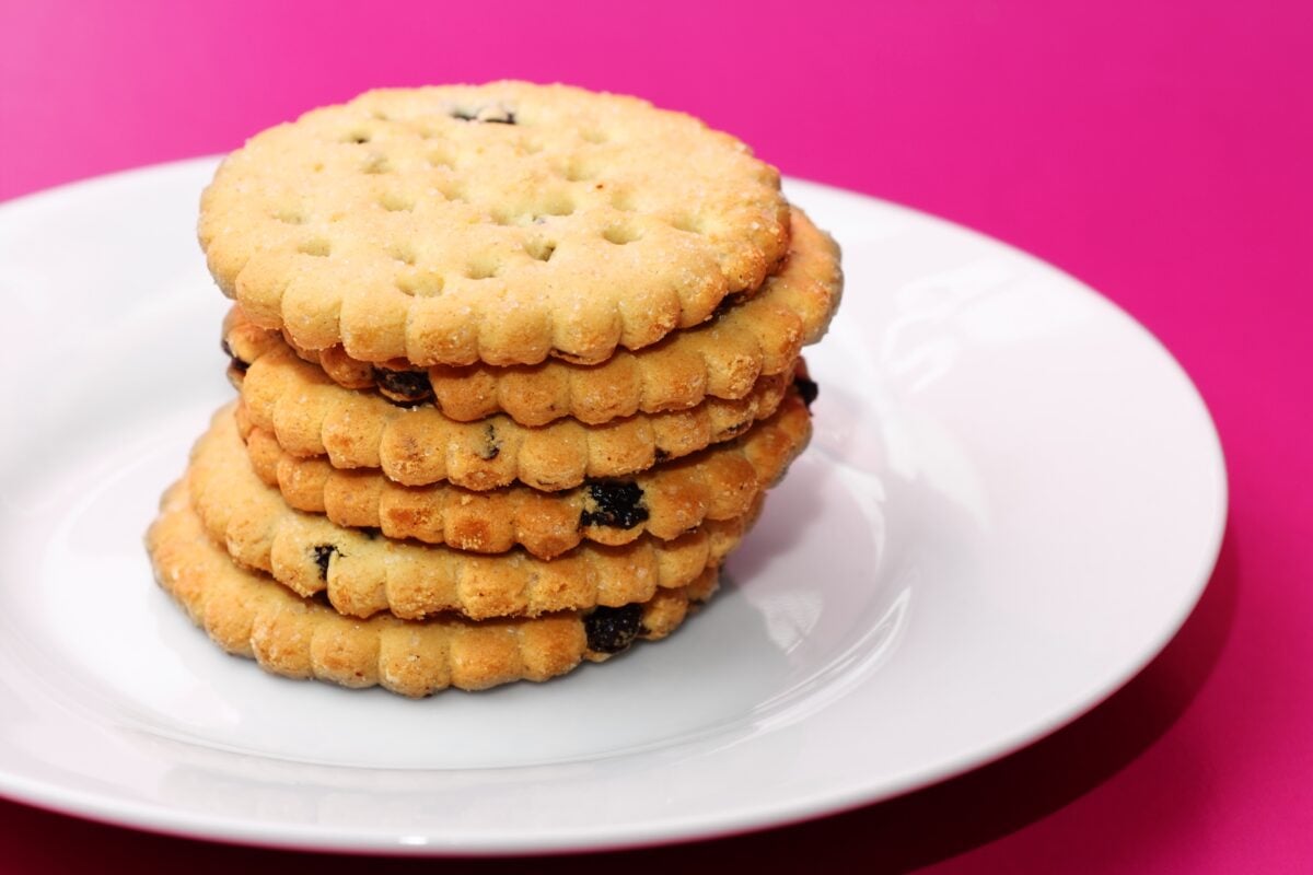 Fruit shortcake biscuits on a plate