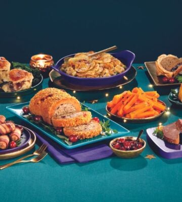 A selection of Christmas food from budget supermarket Aldi's 2023 vegan Christmas range
