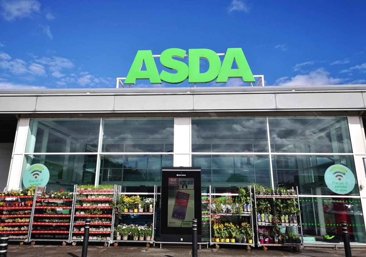 The outside of vegan-friendly UK supermarket Asda