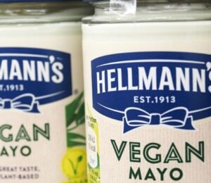 Hellmann's vegan mayo in the supermarket