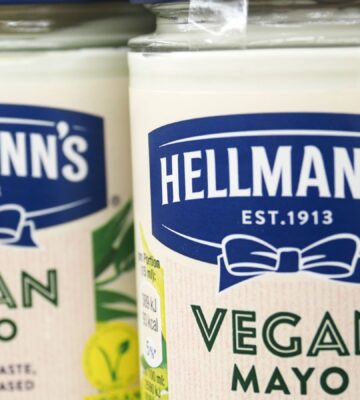 Hellmann's vegan mayo in the supermarket