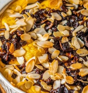 A creamy cauliflower bake with caramelized onion