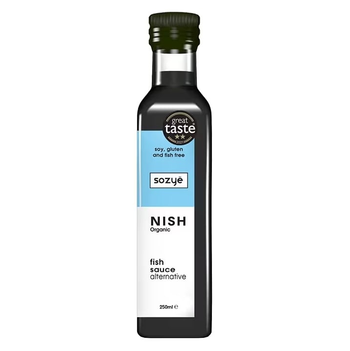 A bottle of vegan fish sauce alternative from Nish