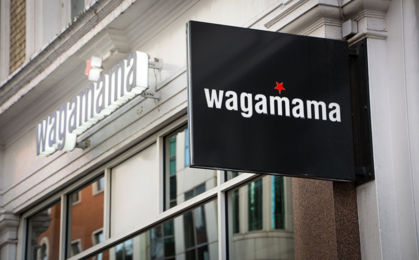 The outside of vegan-friendly British chain restaurant Wagamama
