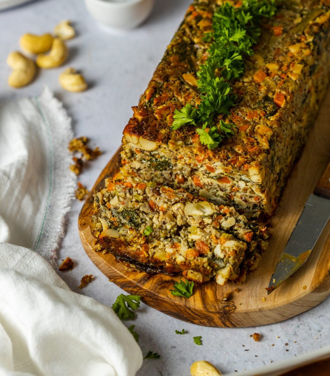 A wild mushroom loaf, an ideal main for a vegan Sunday roast