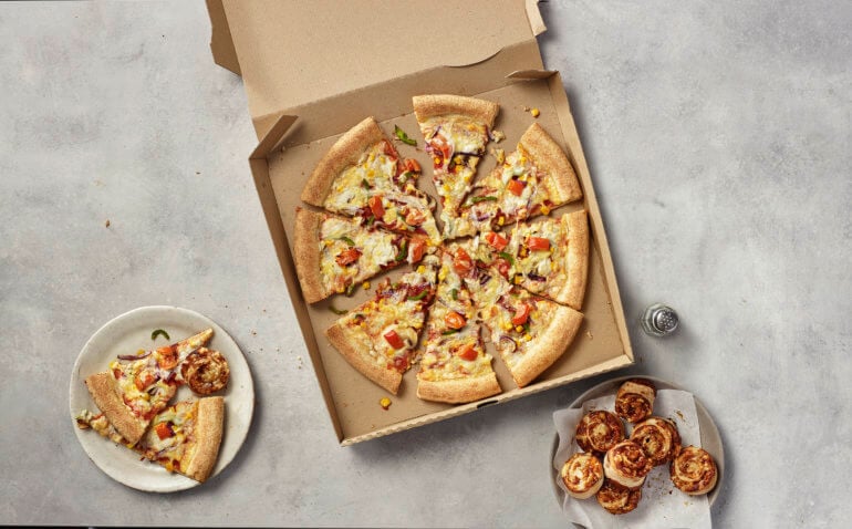 Papa Johns vegan pizza and sides in the UK