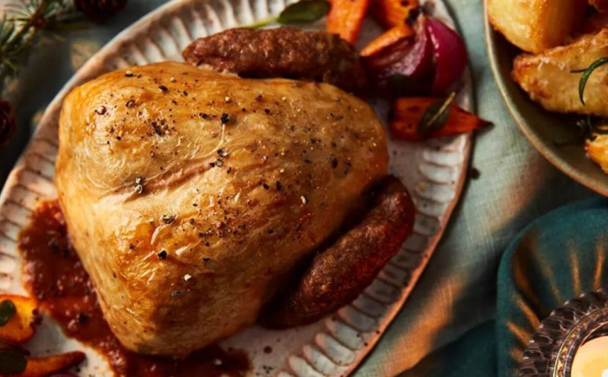 A whole plant-based turkey from Asda's vegan Christmas range for 2023