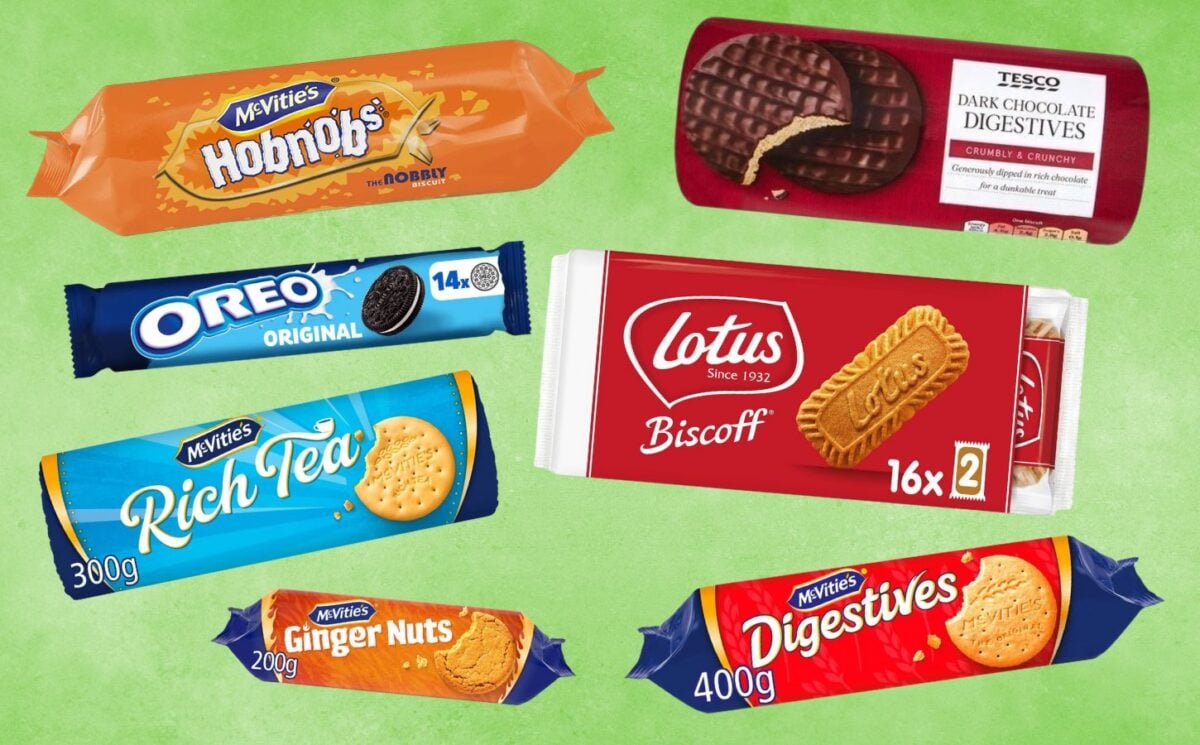 A selection of vegan-friendly biscuits you can find in the UK