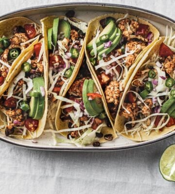 Vegan cauliflower sheet tacos