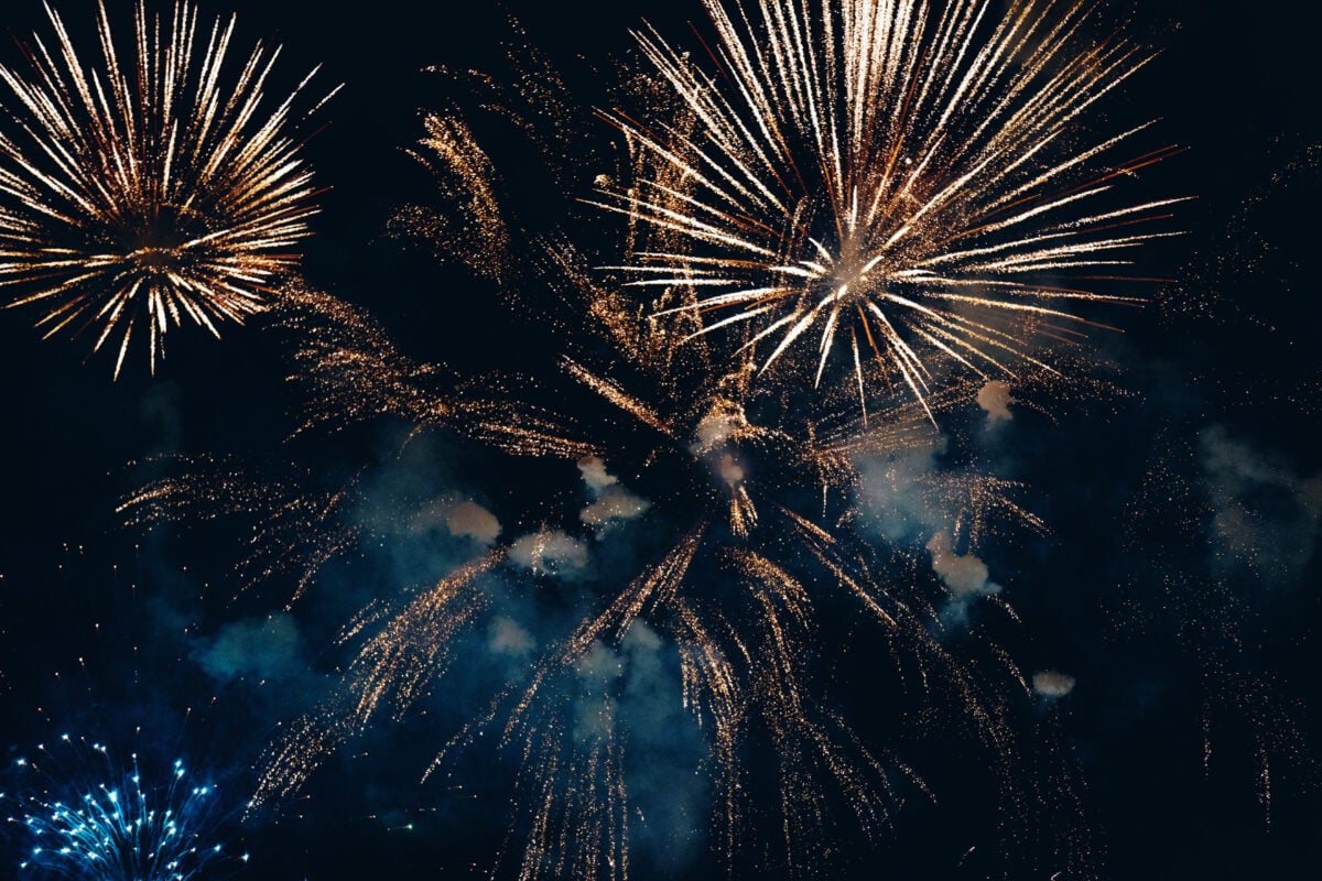 A fireworks display taking place on Bonfire Night