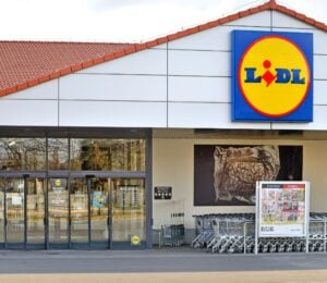 The outside of vegan-friendly supermarket chain Lidl