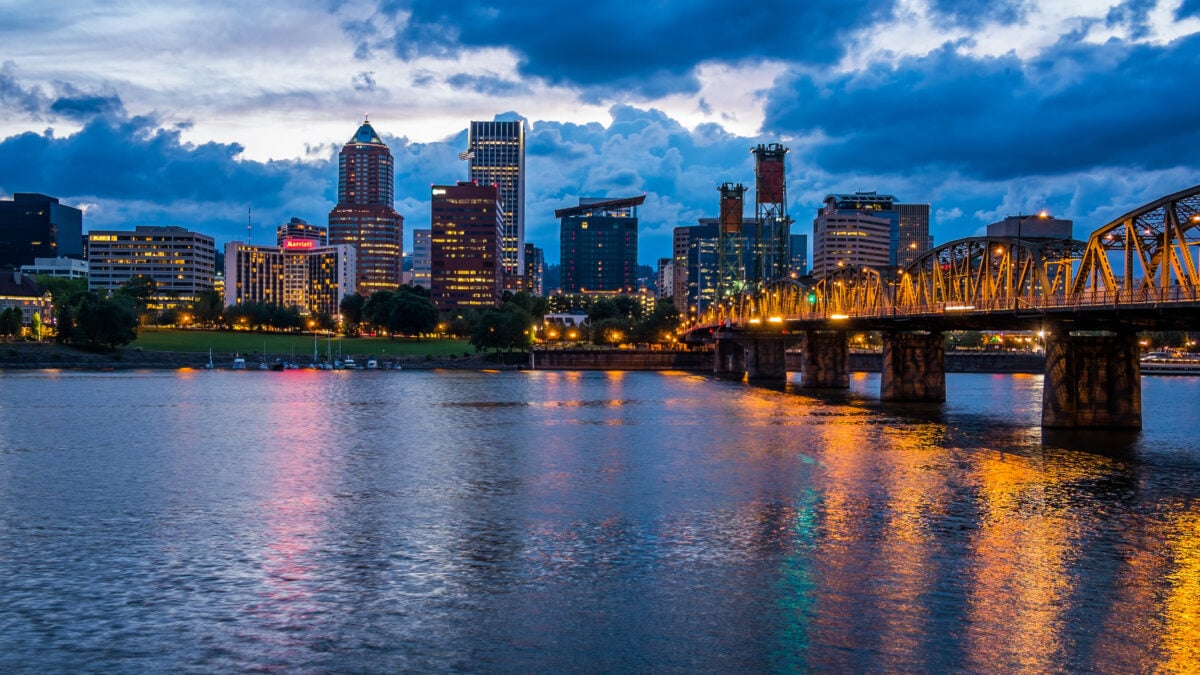 Skyline in Portland, Oregon, which has been named the best US city for vegans