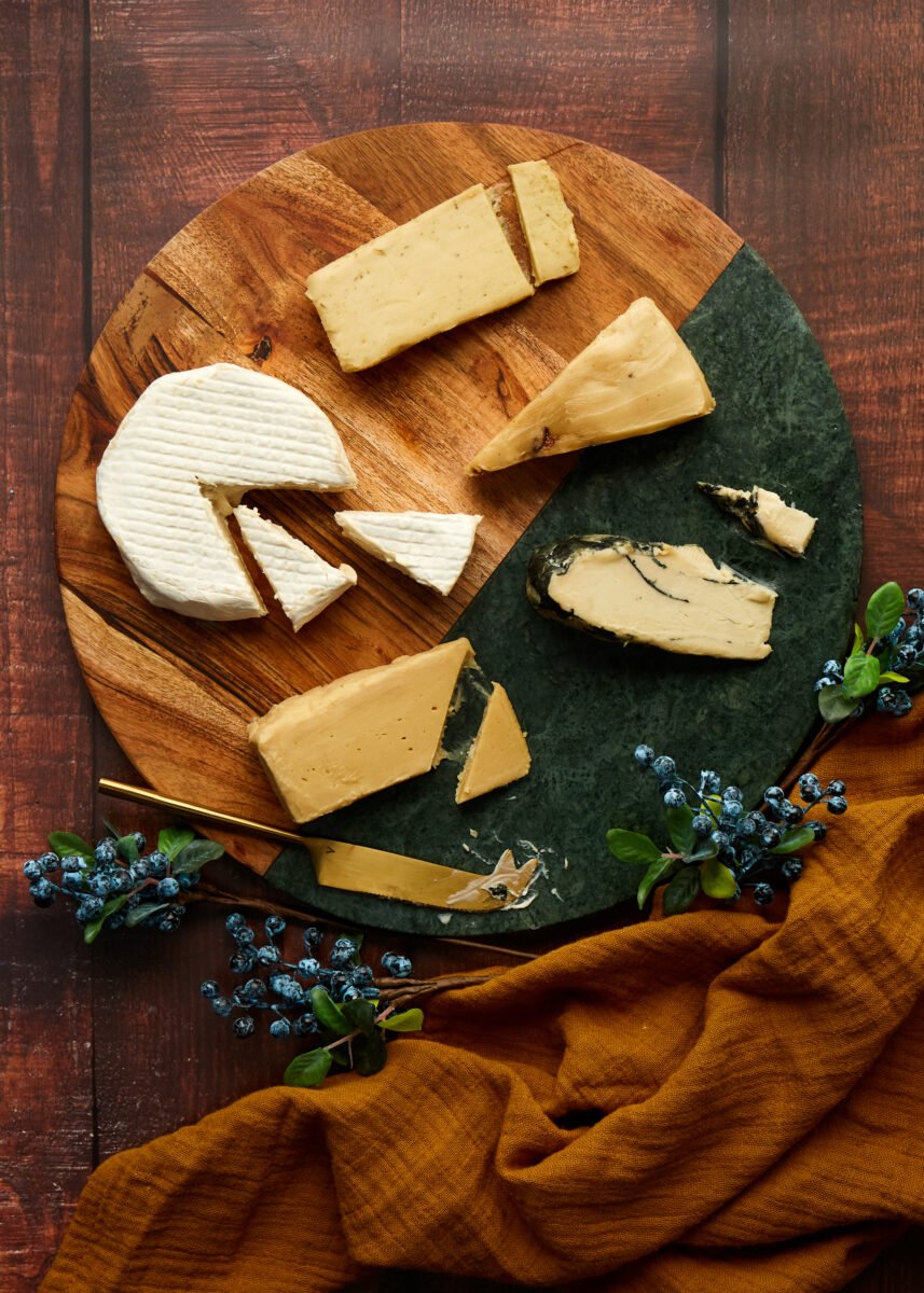 Vegan cheeseboard from plant-based artisan cheese manufacturer La Fauxmagerie