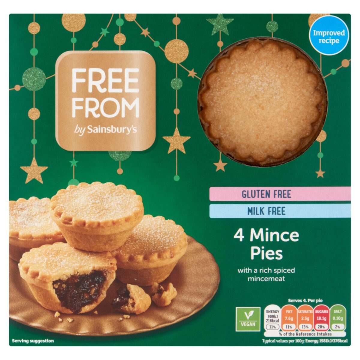 Photo of box of Sainsbury's vegan mince pies