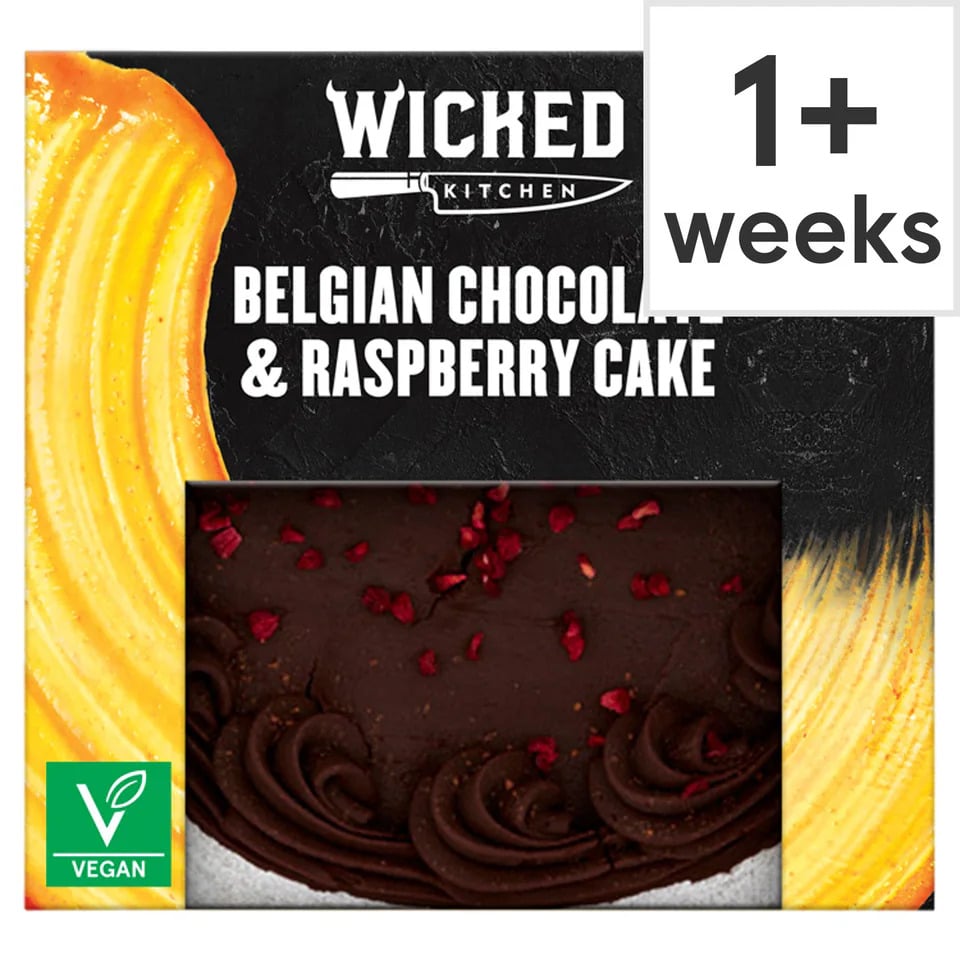 Vegan birthday cake made by Wicked -Belgian Chocolate an Raspberry Cake 