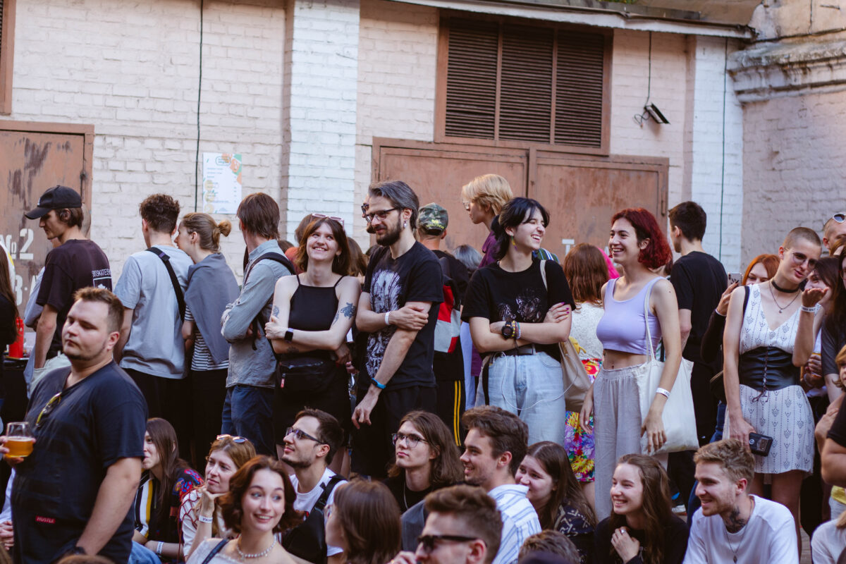 Attendees at Weekend Weekend, a vegan festival in Ukraine