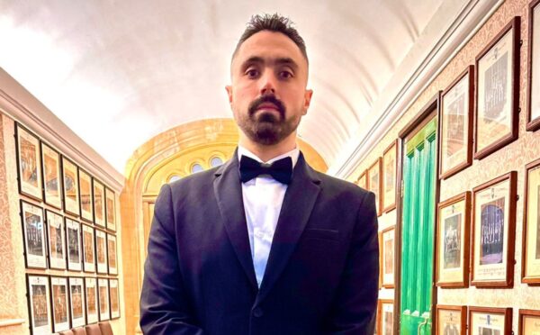 Vegan activist Joey Carbstrong at an Oxford University debate about veganism