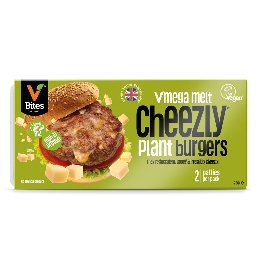 A packet of vegan burgers from plant-based brand VBites