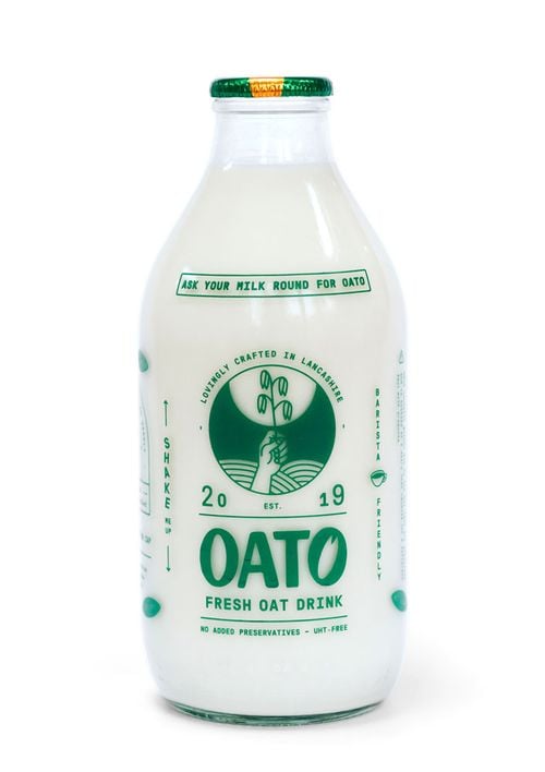 Oato oat milk, which can be delivered in glass bottles by on milk rounds