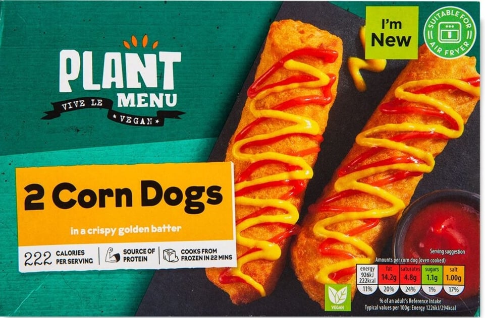 Corn dogs from Aldi, a new release for Veganuary 2024