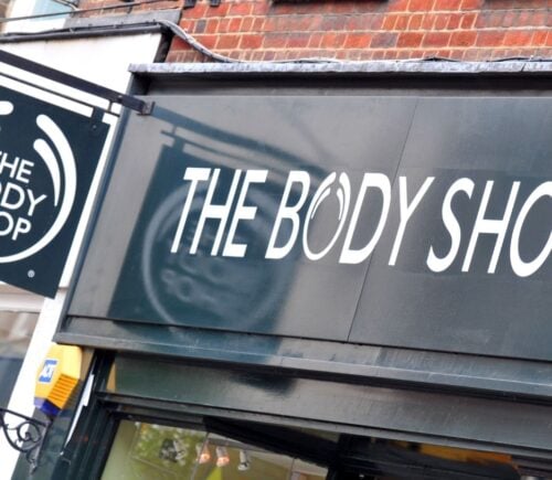 The outside of vegan-friendly beauty brand The Body Shop