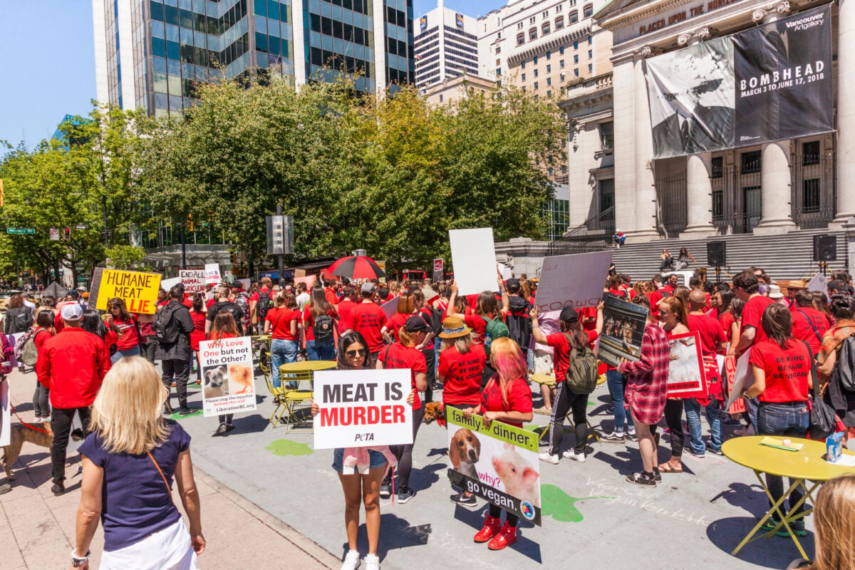 Vegan activists in Vancouver, Canada